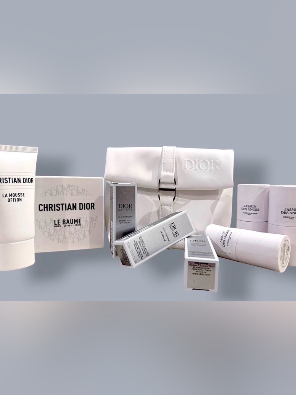 Dior White Beauty Pouch + Skincare & Deluxe samples